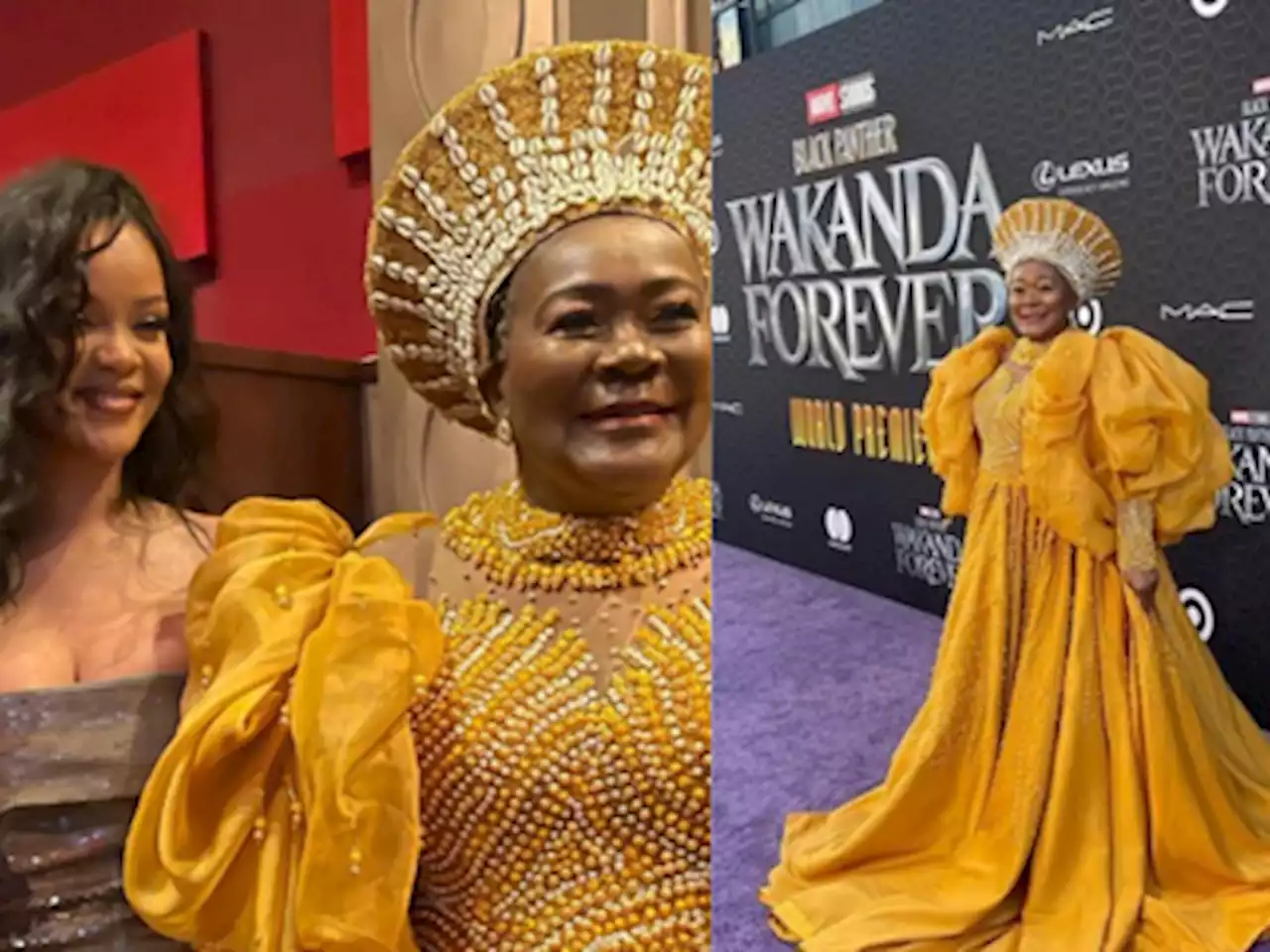 Connie Chiume hangs out with Rihanna at 'Black Panther' premiere