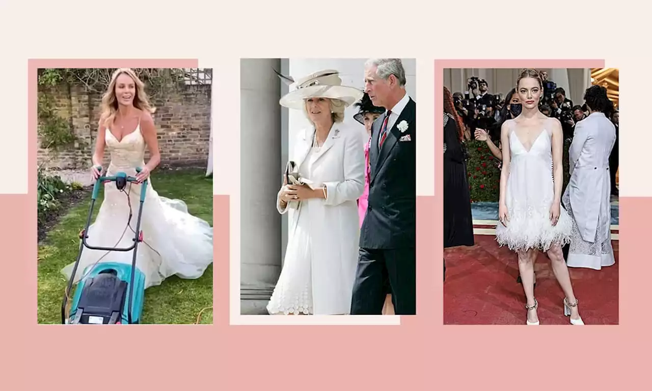 12 celebrities who recycled their wedding dresses: From Holly Willoughby's party to Queen Camilla's outing