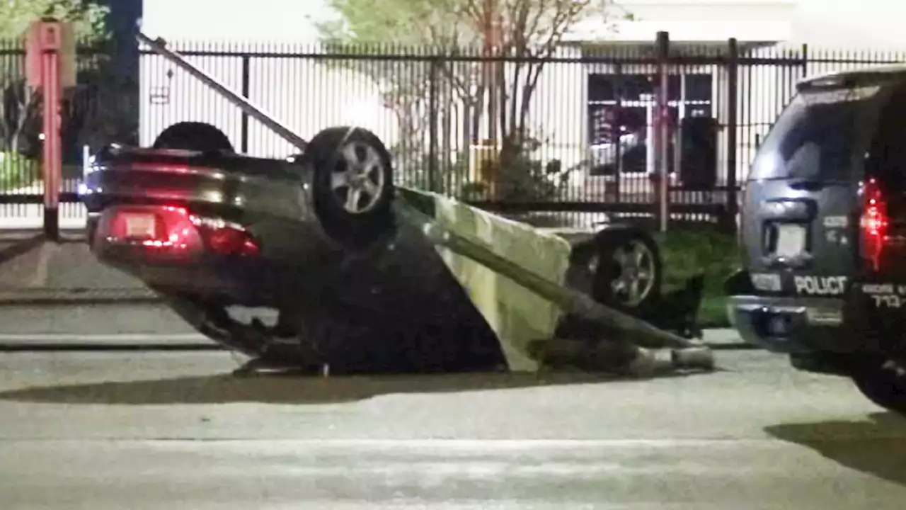 HPD: Driver killed after allegedly speeding, causing car to flip over during crash in SW Houston