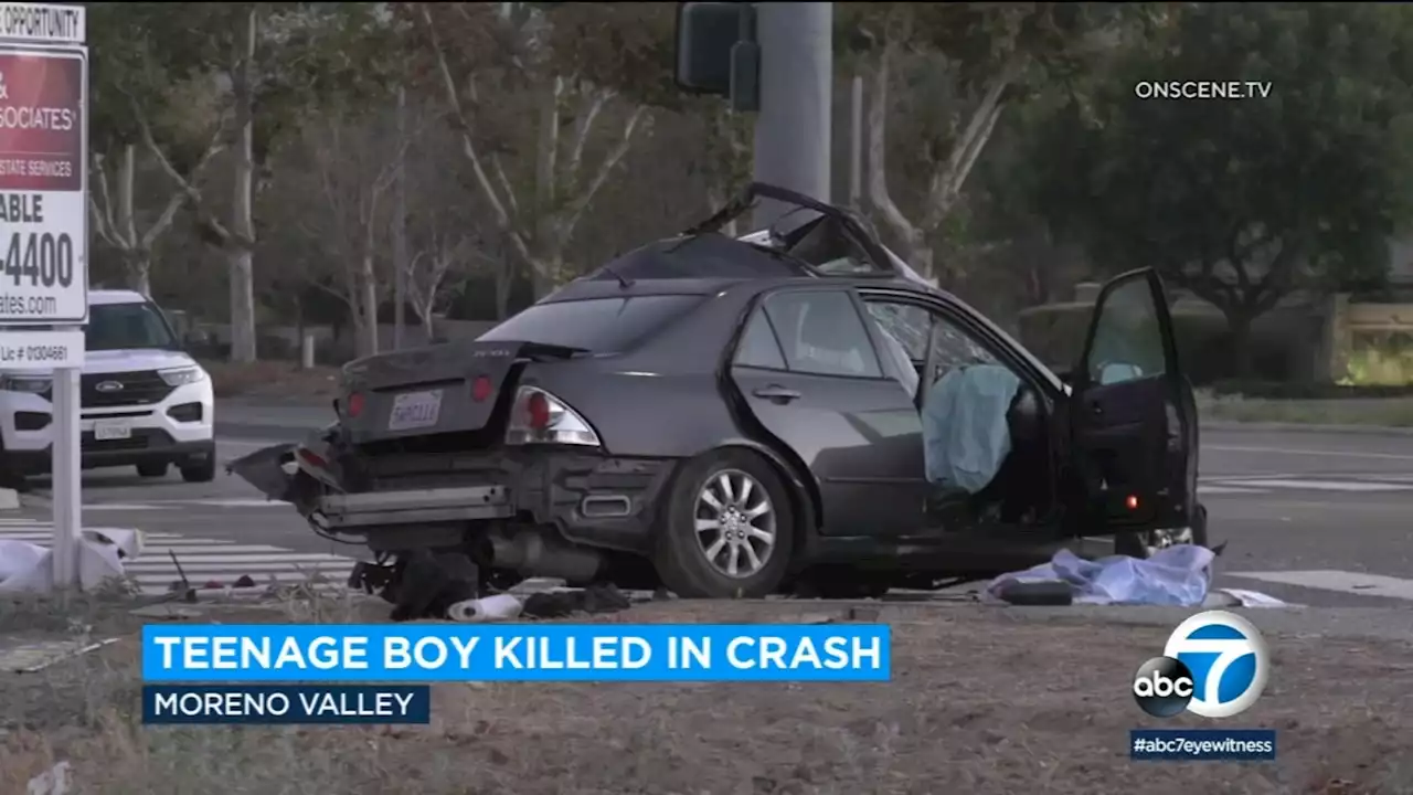 Teen driver dies in Moreno Valley crash after apparently running red light