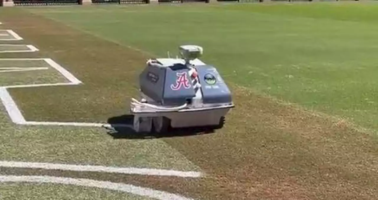 Alabama Crimson Tide has 2 robots, known as Turf Tanks, paint athletic fields