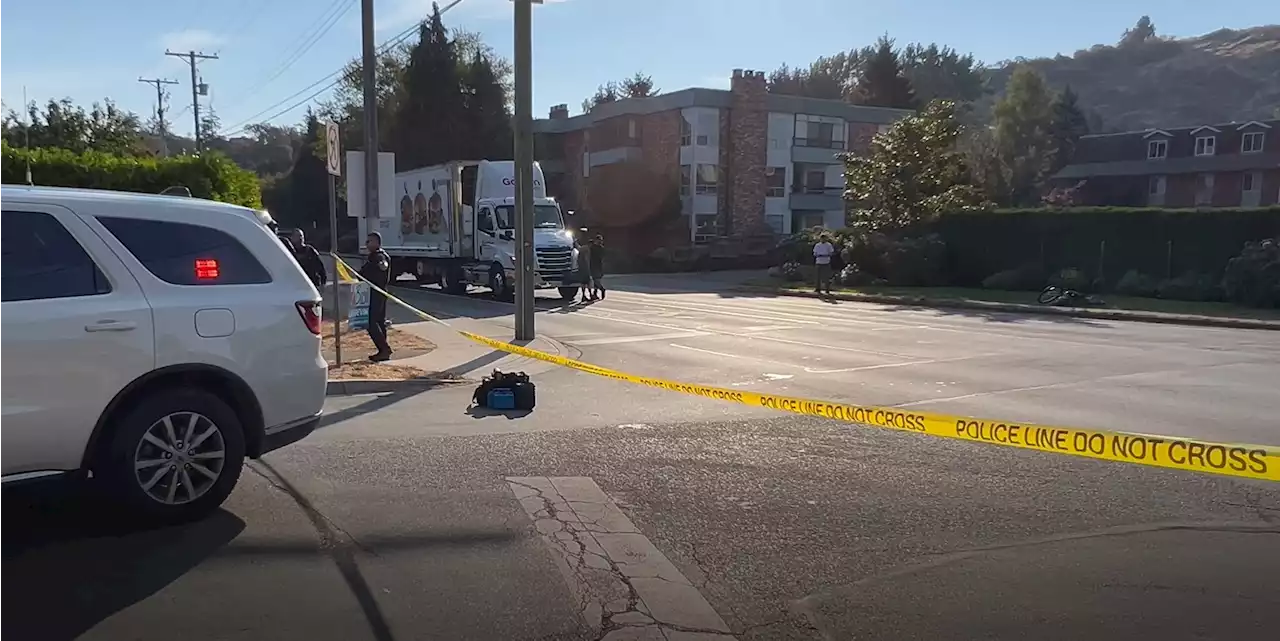 Cyclist hospitalized following collision in Saanich Monday morning