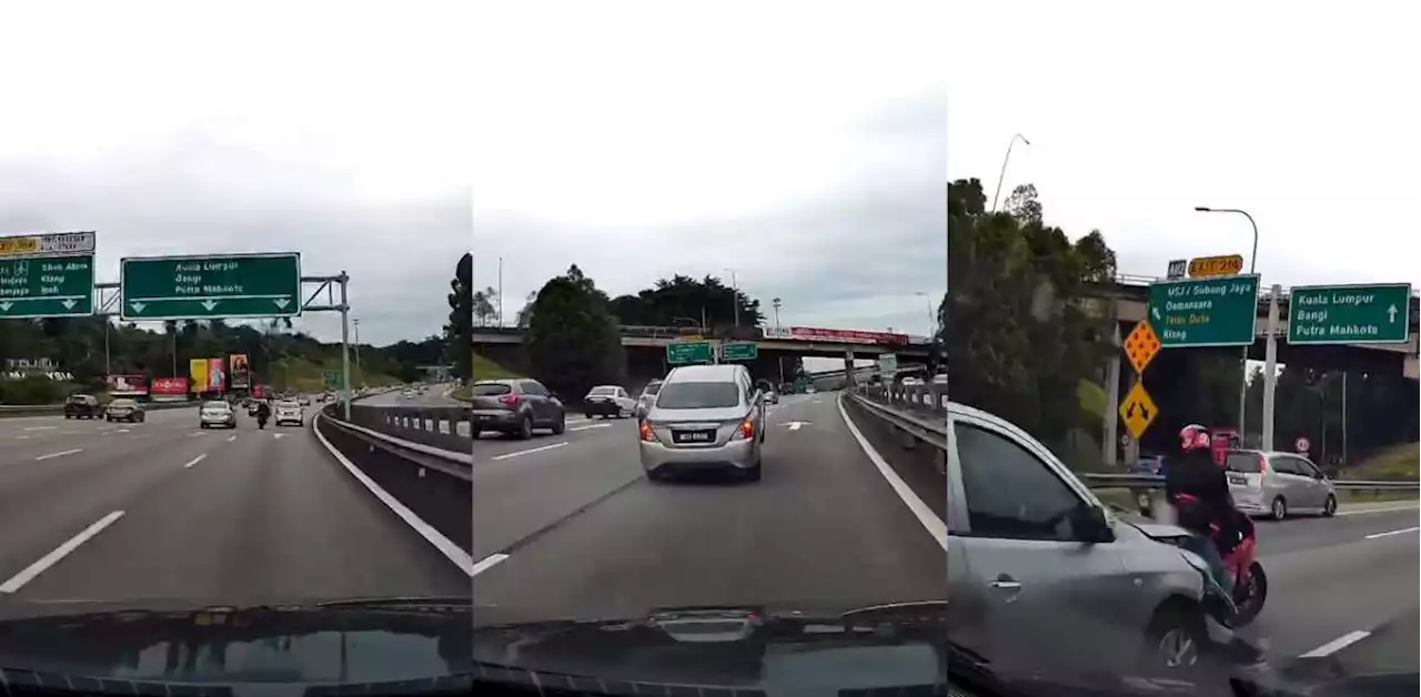 Superbike emergency brakes to follow convoy on Malaysian highway, Nissan Almera crashes into it - paultan.org