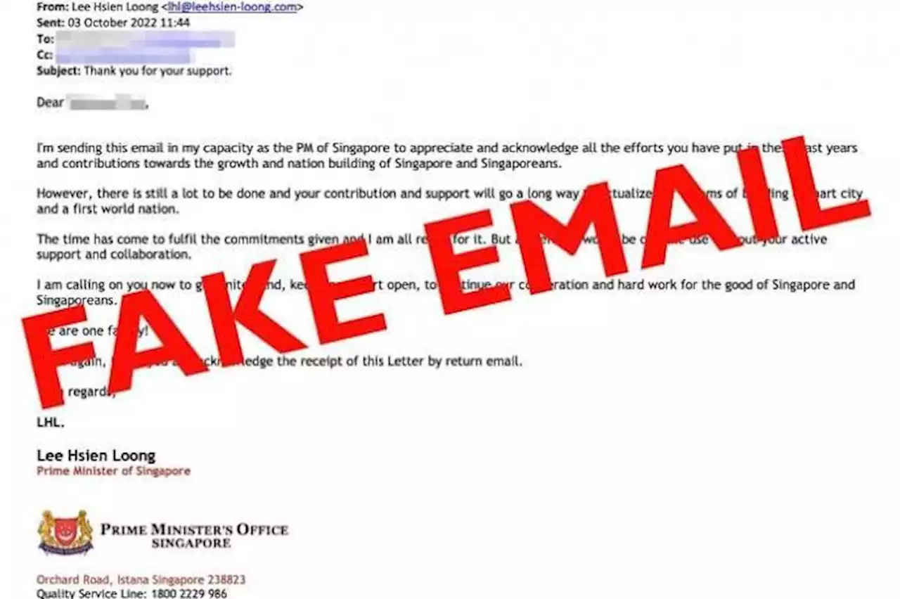 Scammers target PM Lee in fake e-mail scam