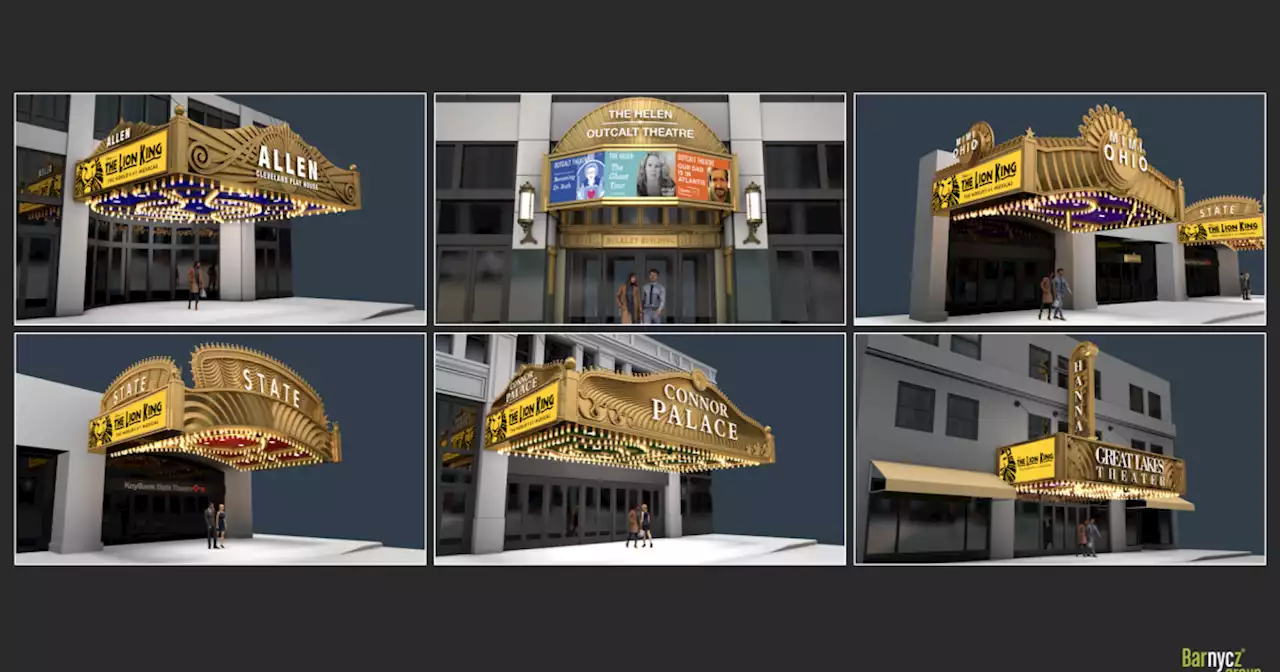 Playhouse Square unveils designs for new marquees for theaters