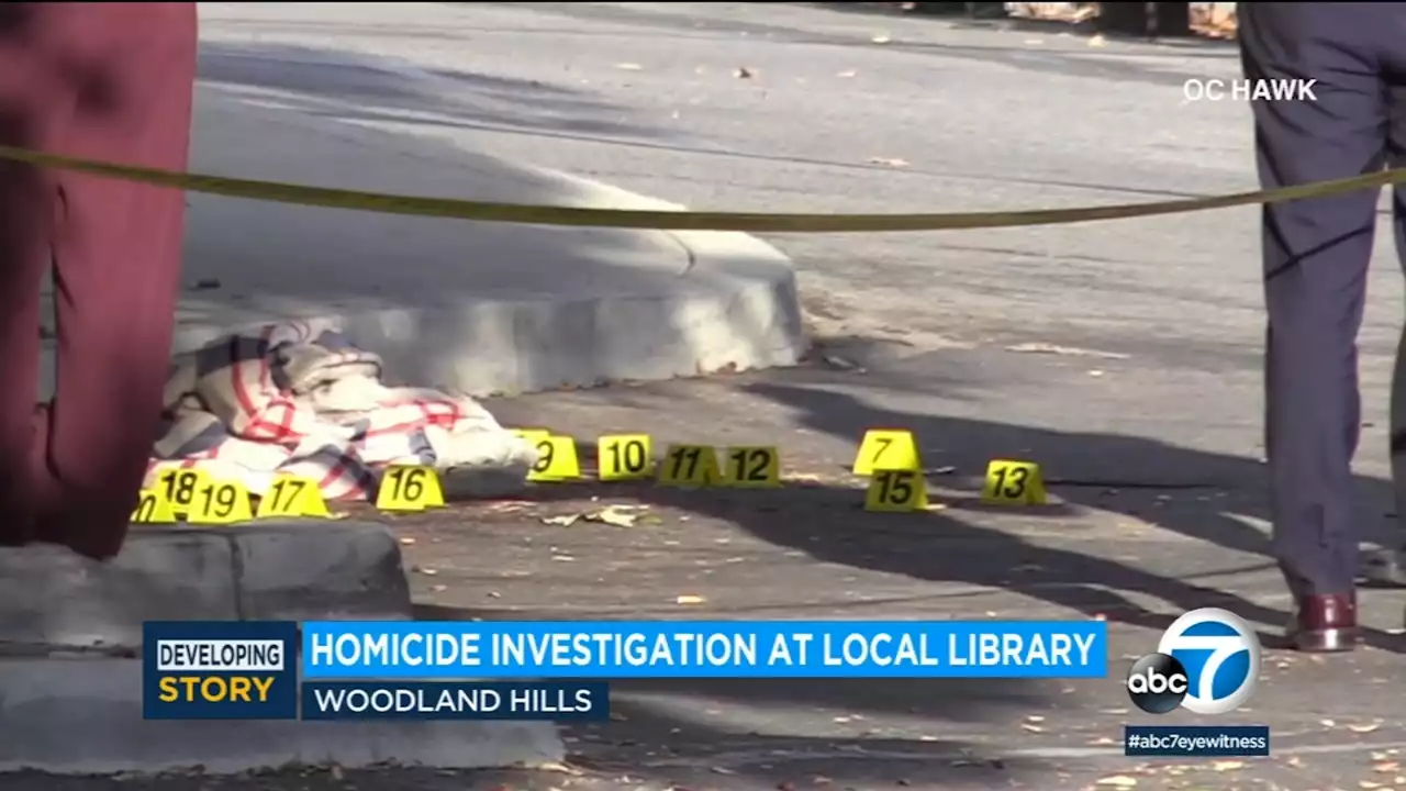 1 person arrested after woman's body was found behind library in Woodland Hills