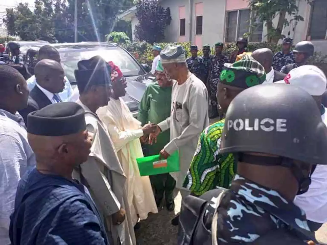 BREAKING: Tinubu storms Akure, meets Pa Fasoranti, Afenifere leaders