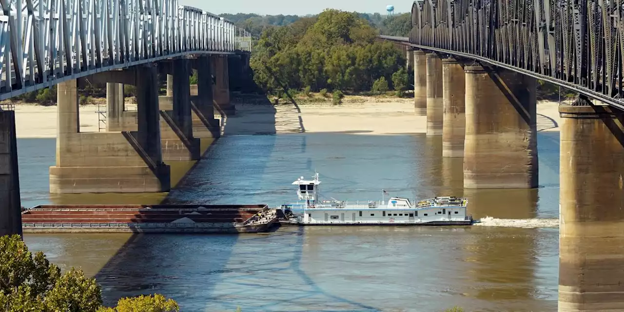 Army Corps of Engineers doing dredging work on Mississippi River