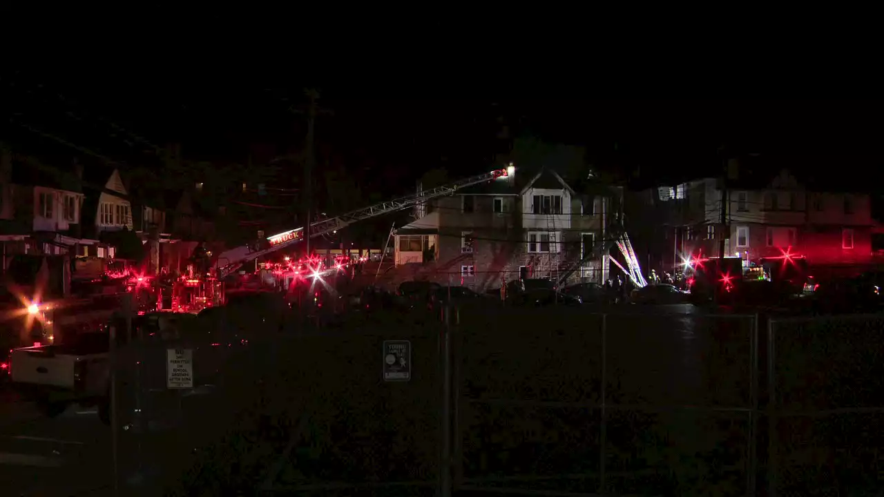 Firefighters battle 3-alarm blaze that engulfed 2 homes in Upper Darby