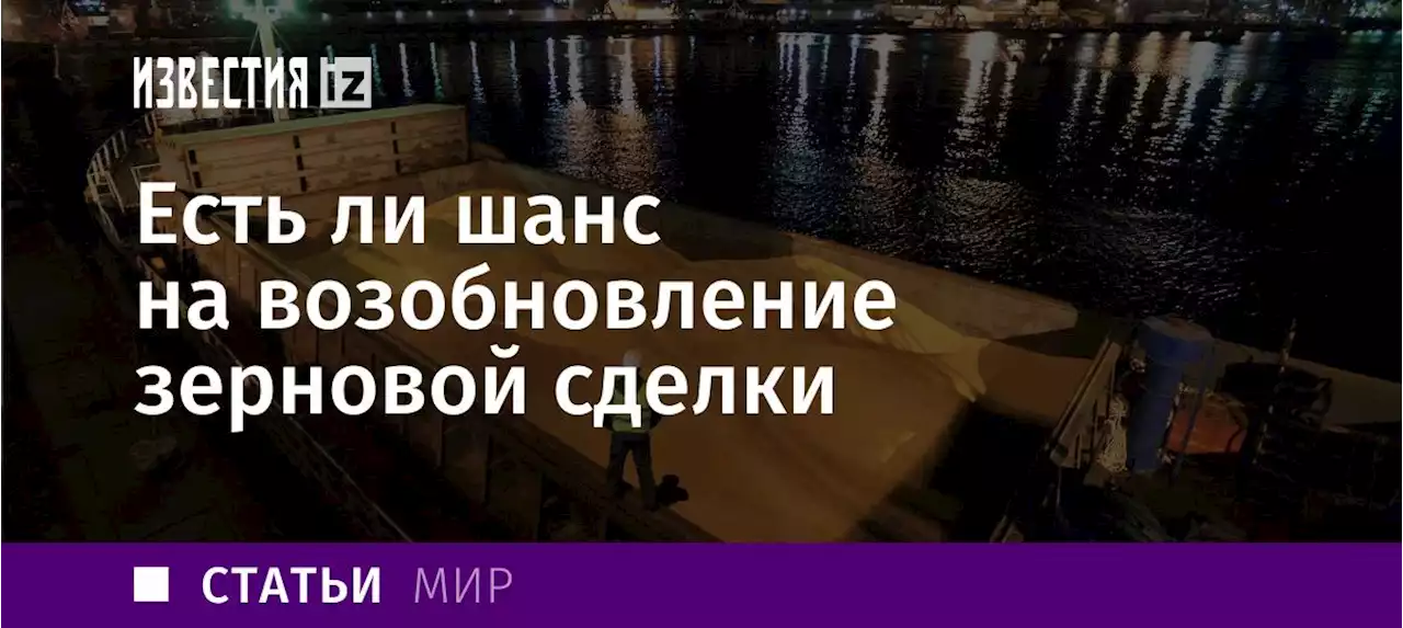 Срывная волна: есть ли шанс на возобновление зерновой сделки