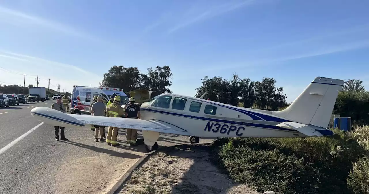 Small plane lands on road in Santa Maria