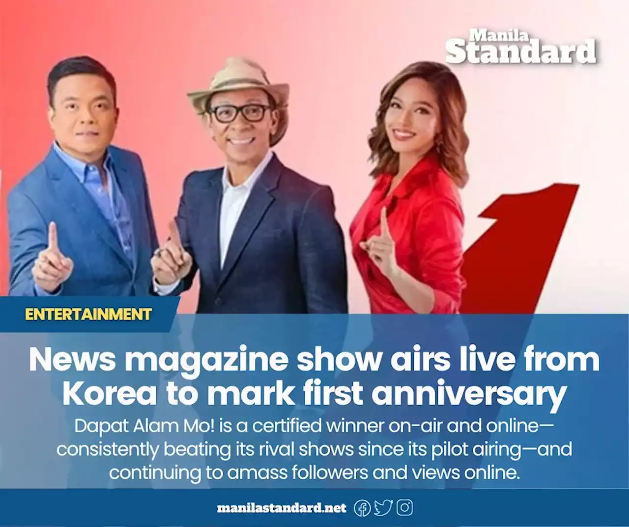 News magazine show airs live from Korea to mark first anniversary