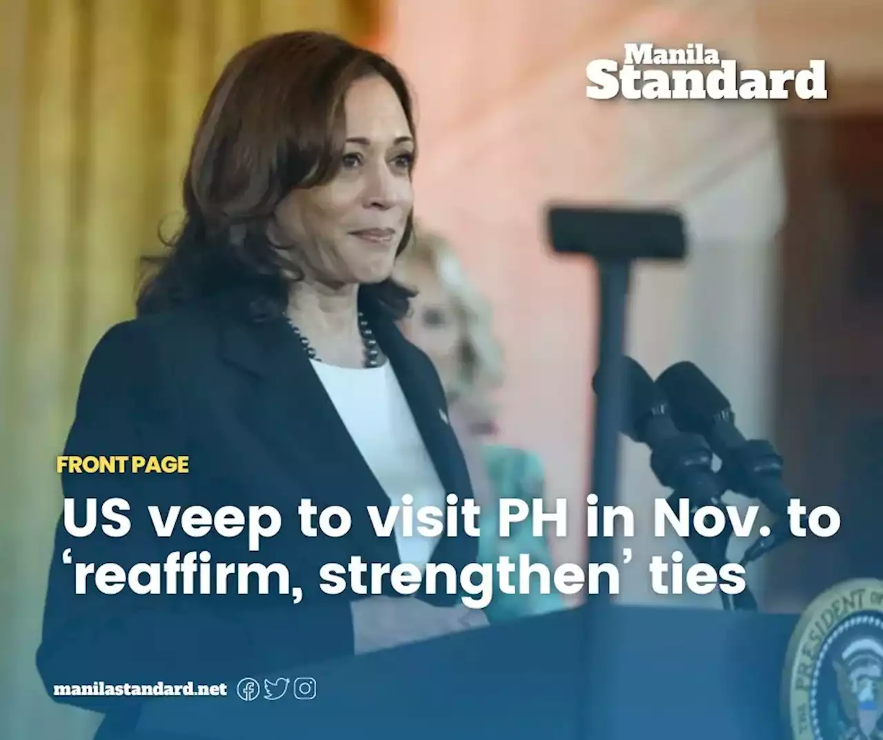 US veep to visit PH in Nov. to ‘reaffirm, strengthen’ ties