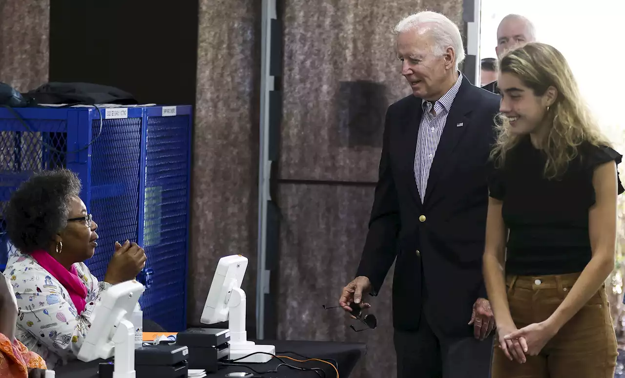 President Biden Casts His Midterm Ballot Early in Delaware With His Granddaughter