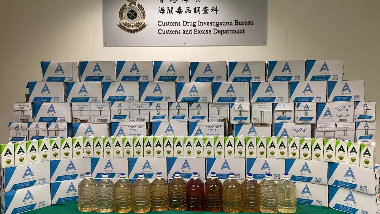 Record $1bn of liquid meth found hidden inside coconut water cartons in Hong Kong