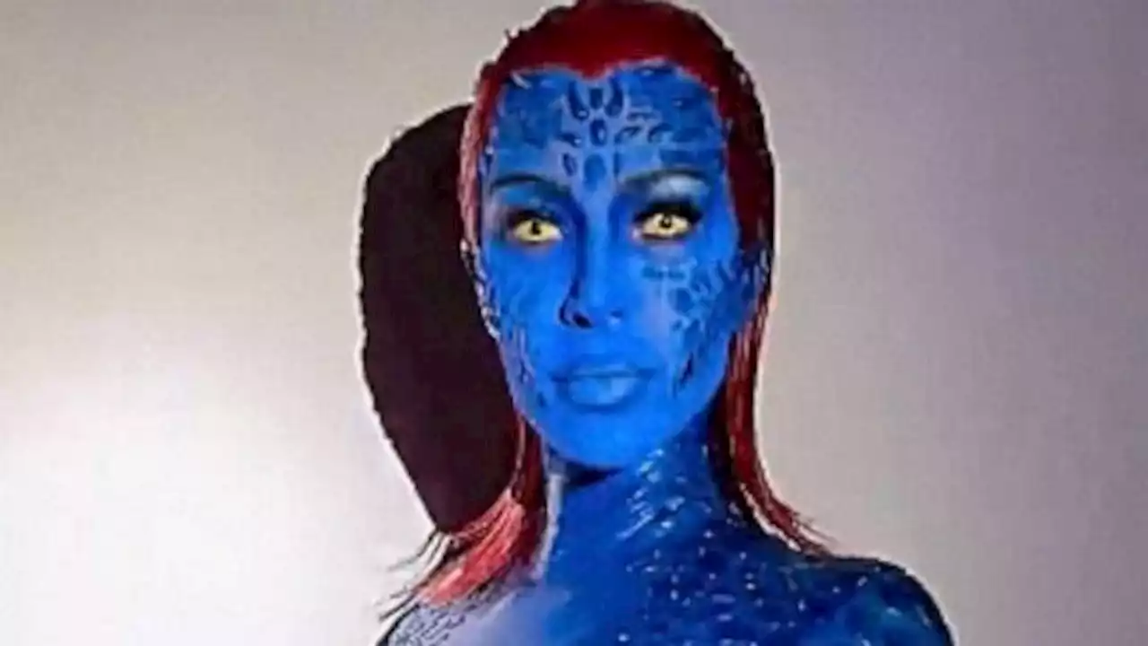 Kim Kardashian morphs into Mystique from 'X-Men' for Halloween