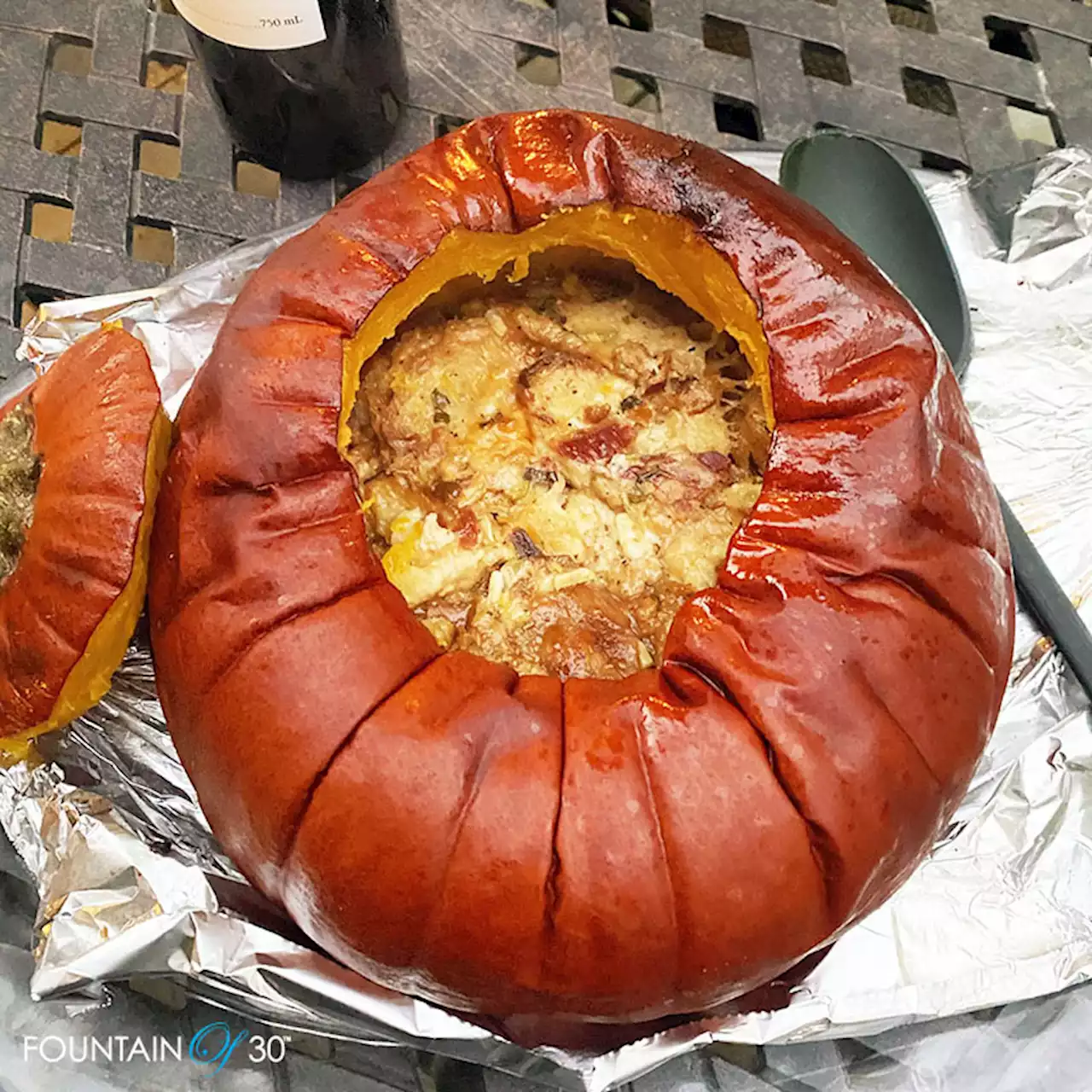 Simple and Delicious Savory Stuffed Pumpkin Is A Holiday Party Hit