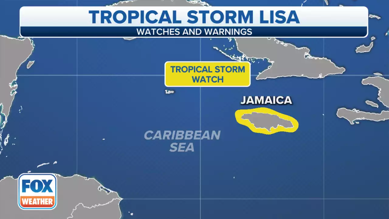 Tropical Storm Lisa becomes 12th named storm of 2022 Atlantic hurricane season in Caribbean Sea