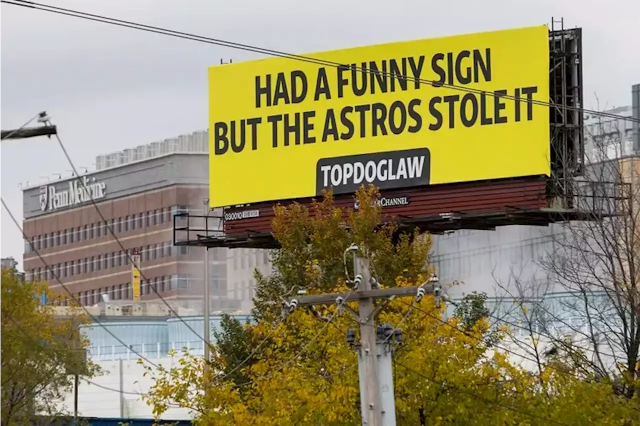 A Philly lawyer trolls the Astros for cheating with a new billboard on I-76