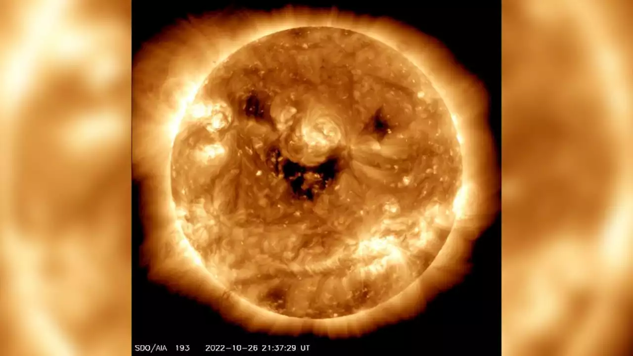 NASA captures 'jack-o'-lantern' image of the sun