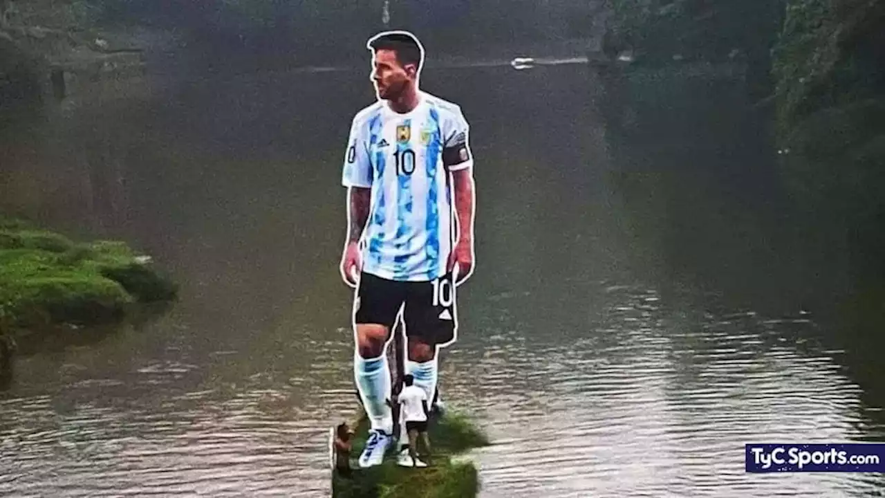 Locura por Messi en India: le hicieron una gigantografía en medio de un río - TyC Sports