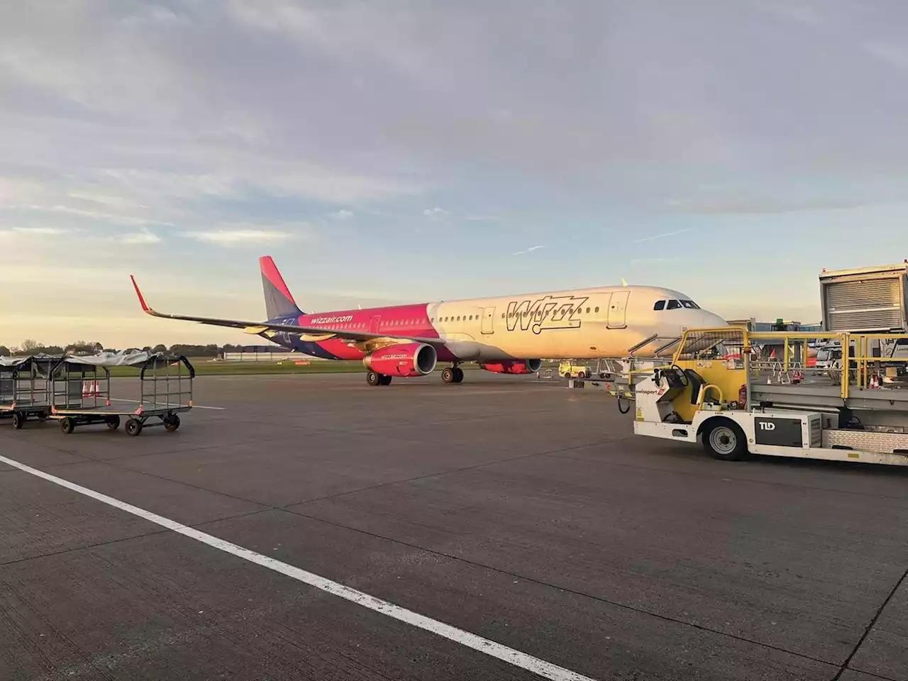 Excitement as first Wizz Air aircraft takes off from Leeds Bradford Airport with planespotters capturing moment