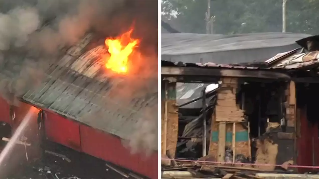 Lumber yard badly damaged by fire in north Houston