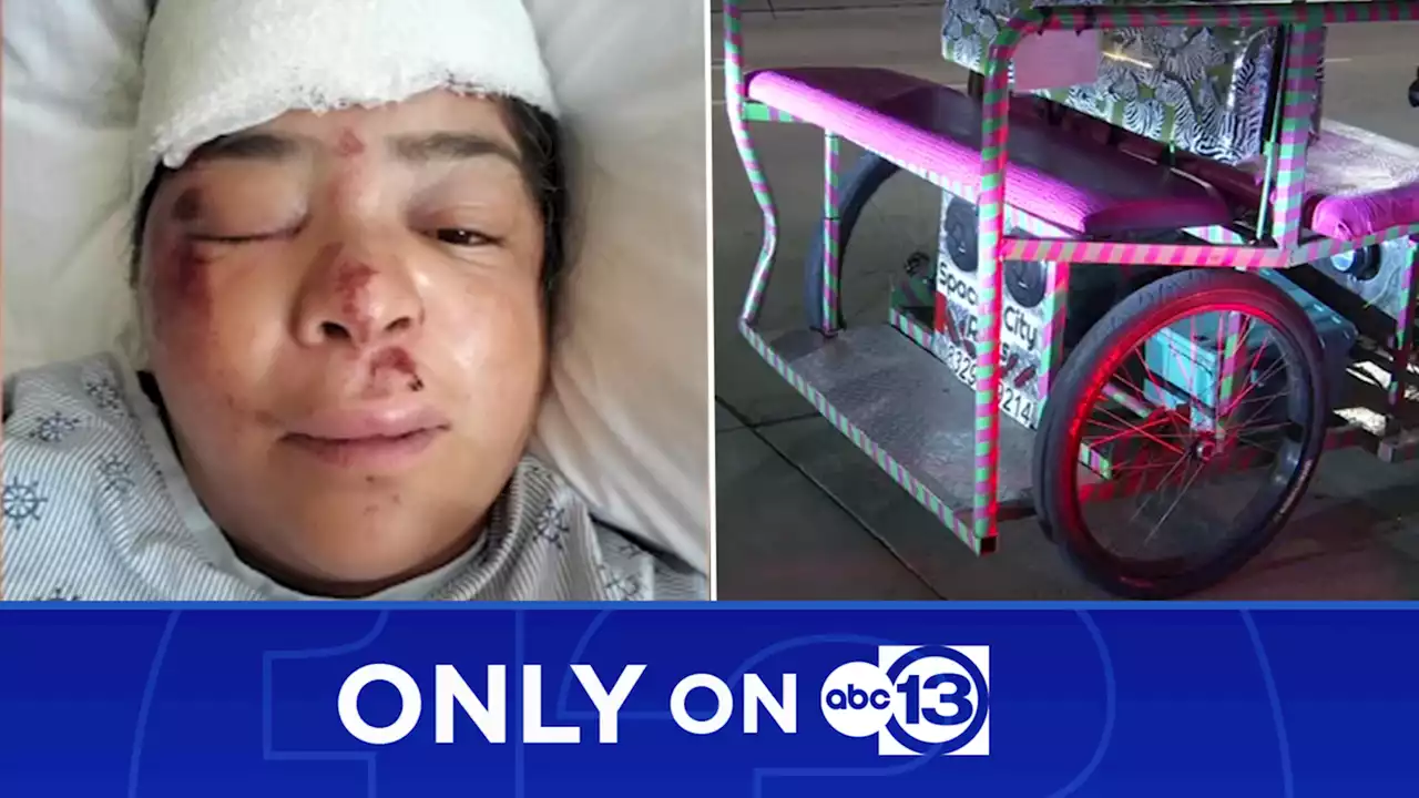 Riders severely injured after driver in hit-and-run flips pedicab after Astros game, police say