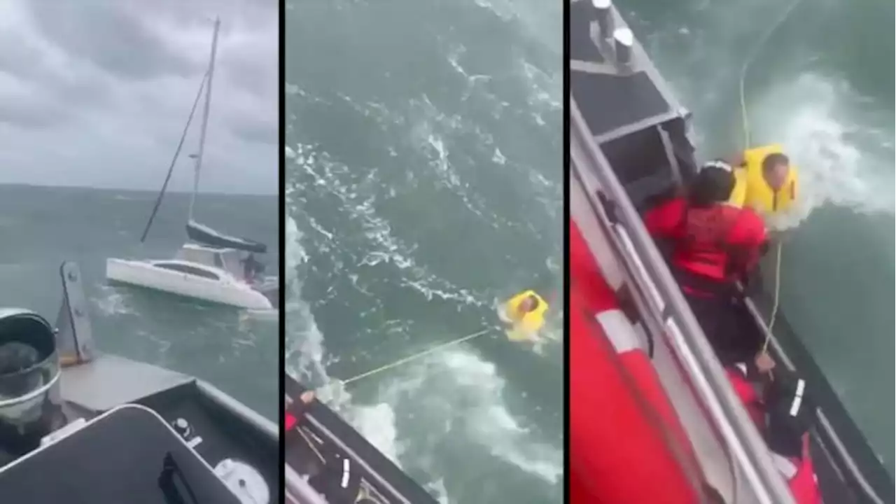 VIDEO: US Coast Guard rescues 4 people caught in rough seas as Hurricane Ian hits Carolinas