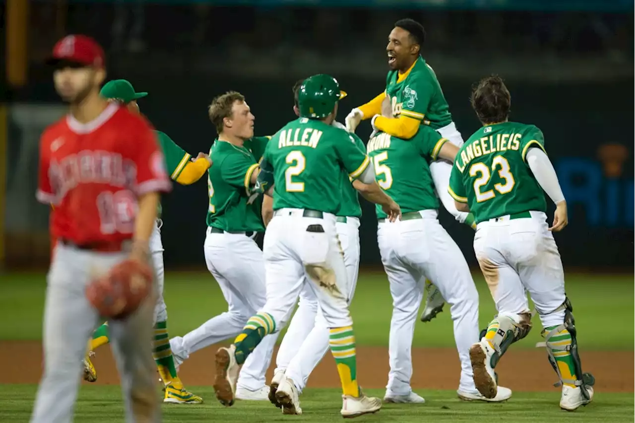 A’s make 4-run comeback to beat Angels in extras