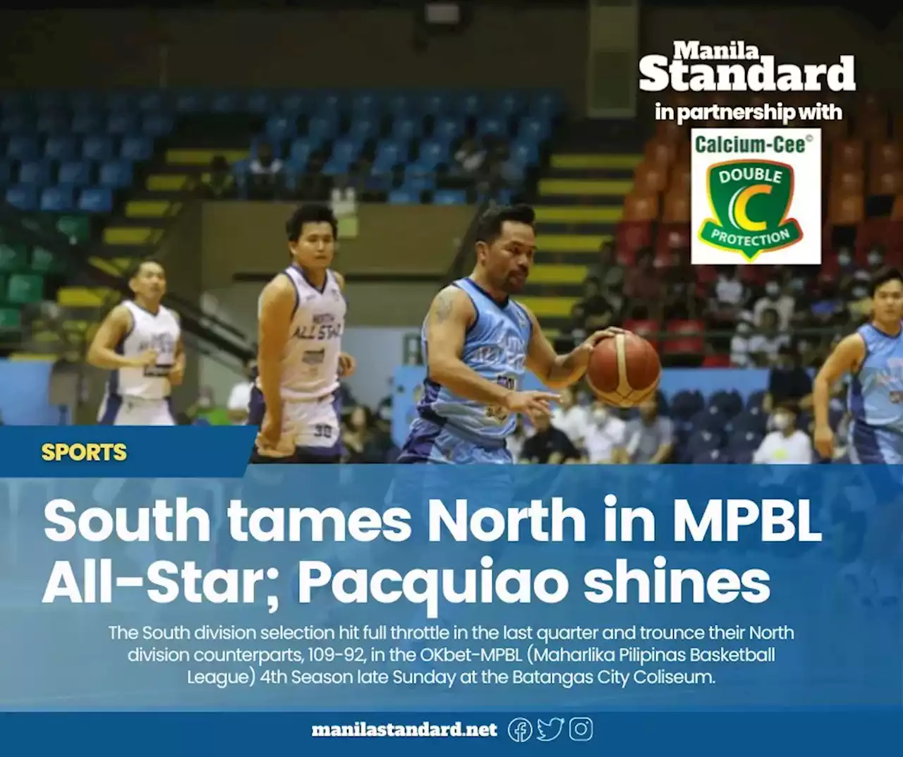 South tames North in MPBL All-Star; Pacquiao shines