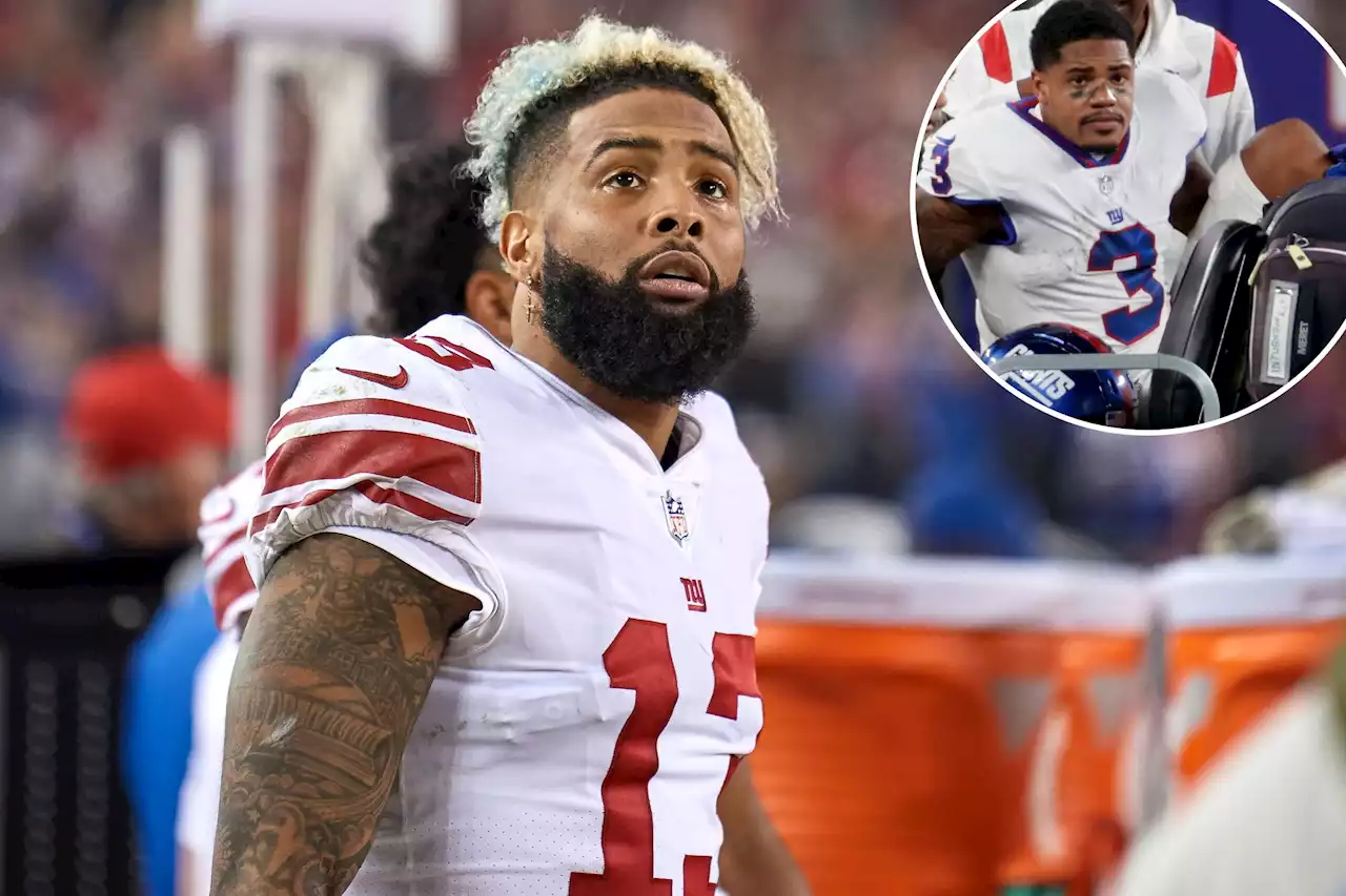 Odell Beckham back at Giants facility to visit Sterling Shepard