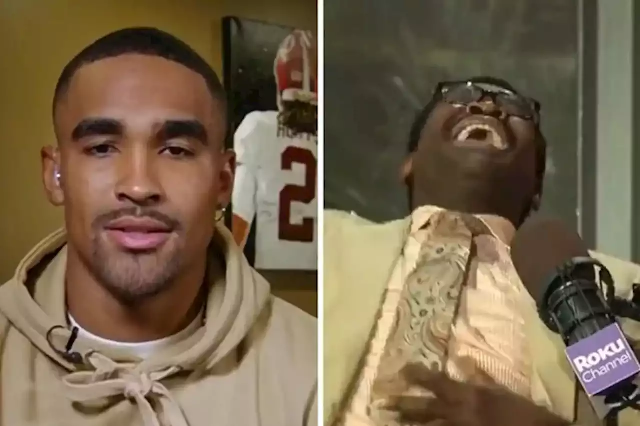 Jalen Hurts reacts to wild Michael Irvin video during appearance on ESPN’s ‘Manningcast’