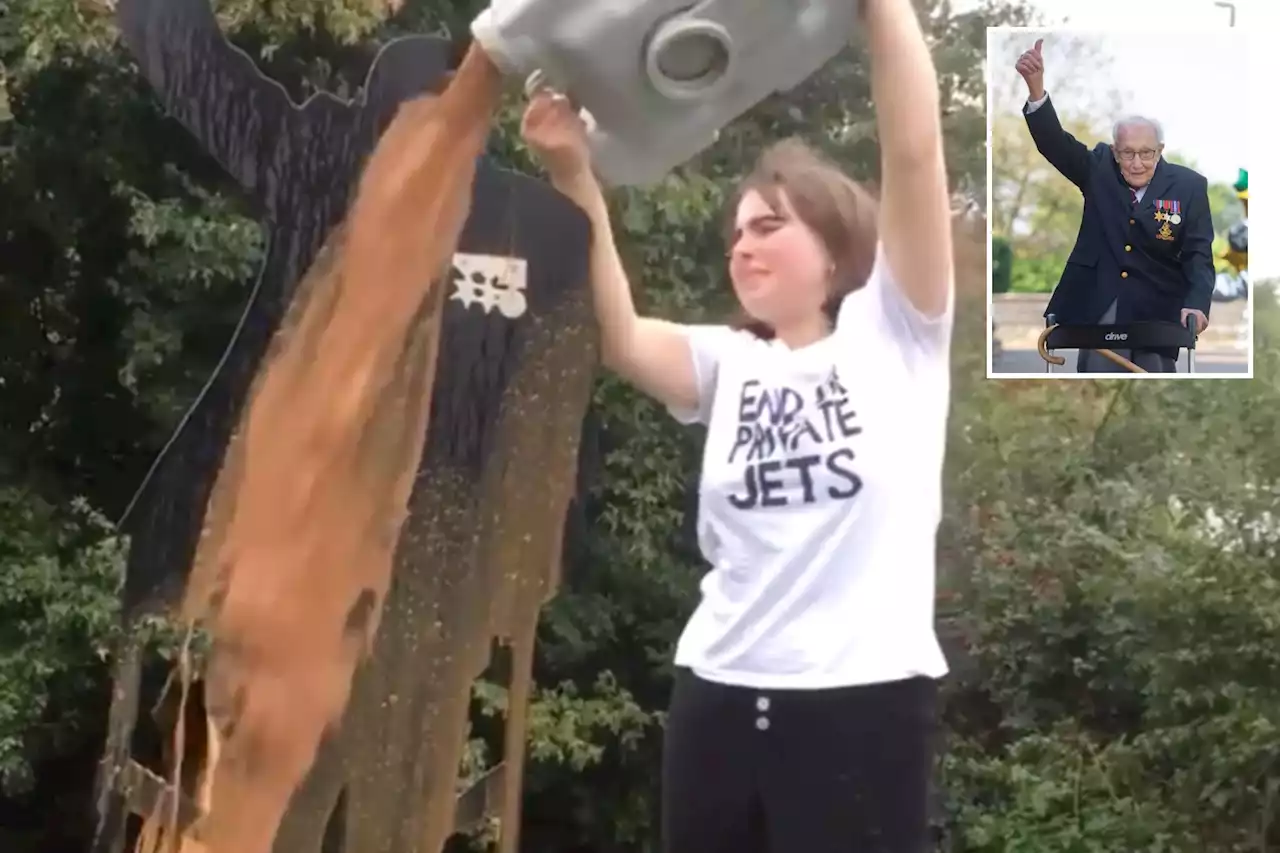 Eco-warrior faces jail after she admits pouring human poo over Capt Tom statue