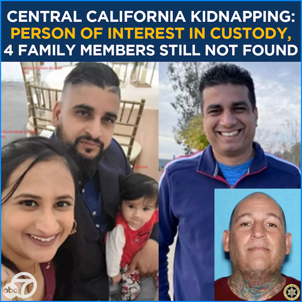 Central California kidnapping: Person of interest in custody, 4 family members still not found