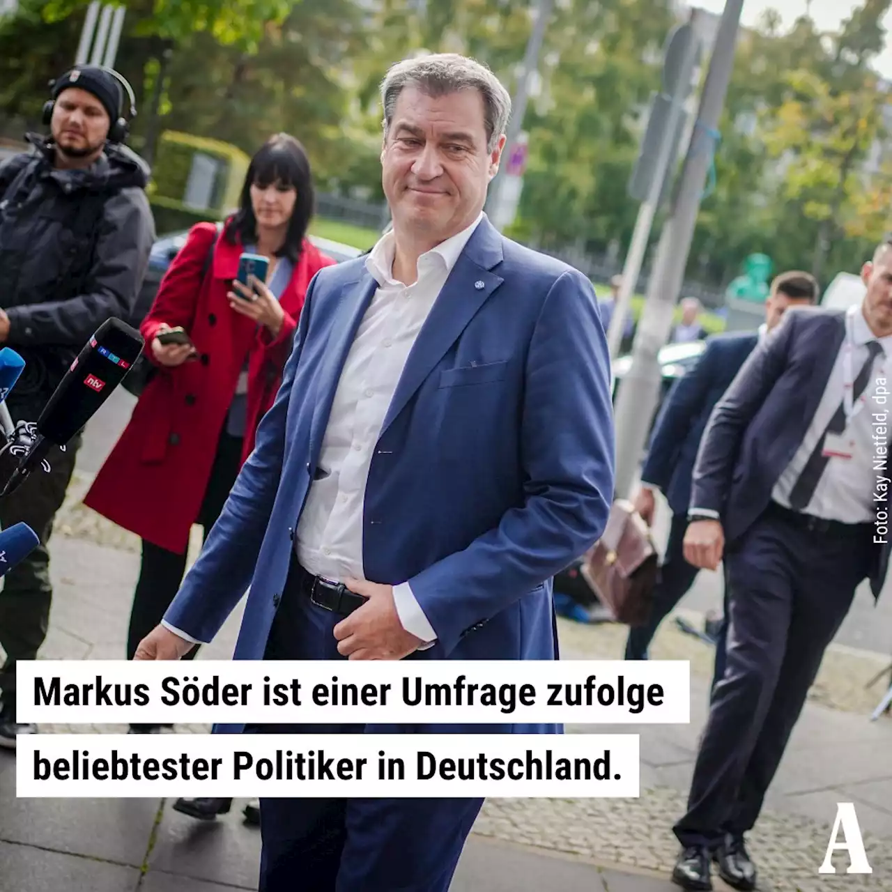 Markus Söder ist einer Umfrage zufolge beliebtester Politiker in Deutschland