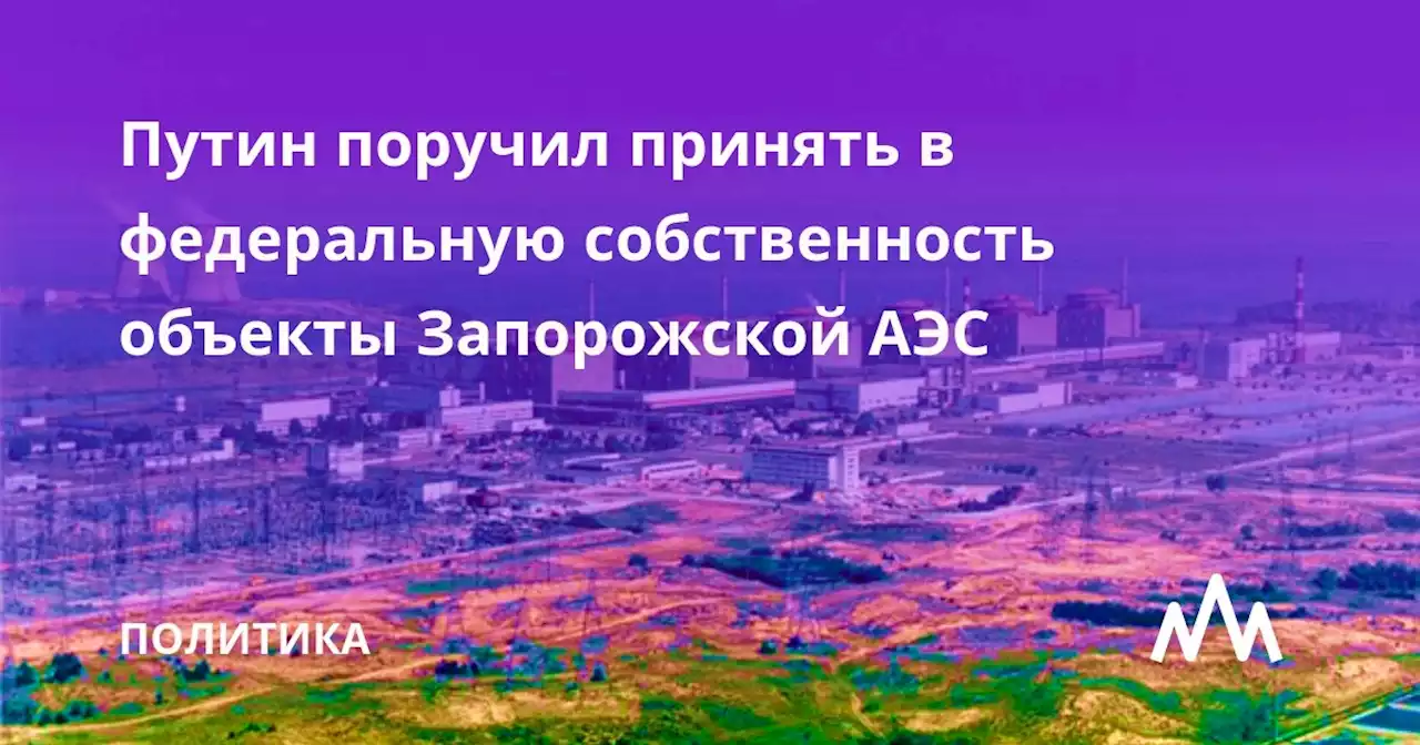 Путин поручил принять в федеральную собственность объекты Запорожской АЭС