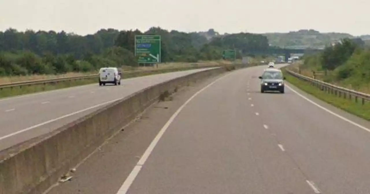 Car ended up on its roof following crash on busy road