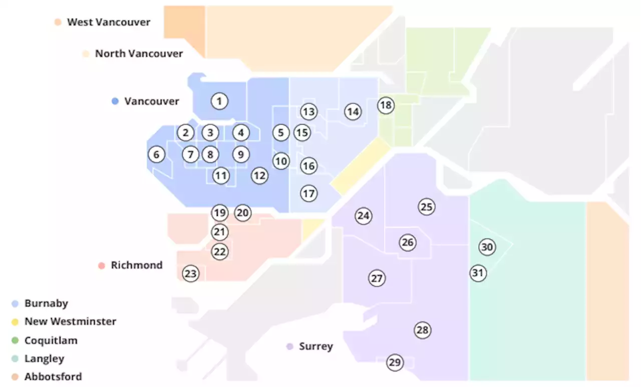 Map: Here are the cheapest neighbourhoods for rent in Metro Vancouver this October