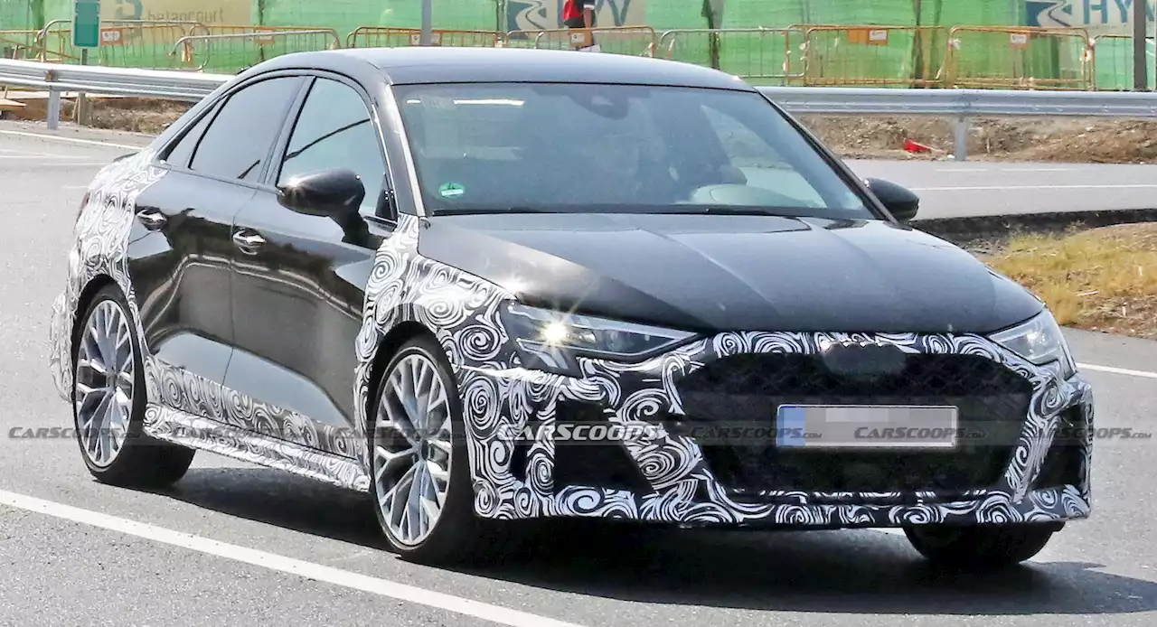 Facelifted 2024 Audi RS3 Spied Looking Like A Baby RS7 | Carscoops