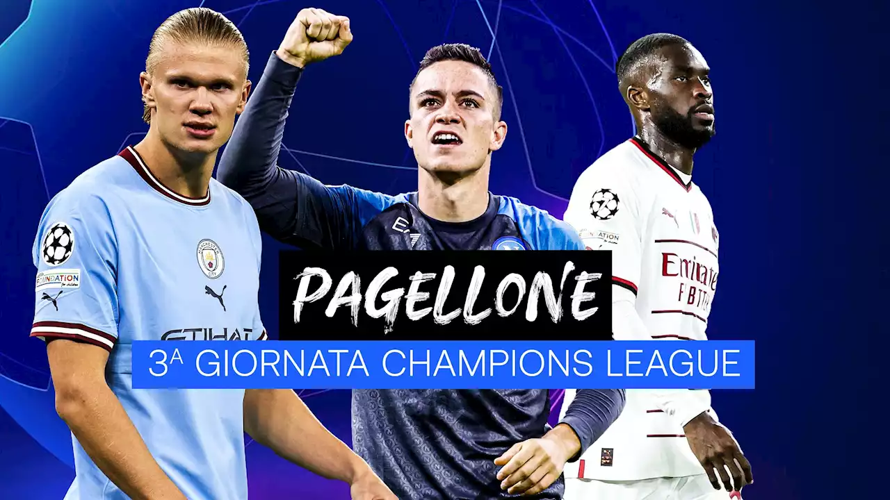 Champions League - Pagellone 3ª giornata: Napoli da record, Haaland implacabile, delude il Milan