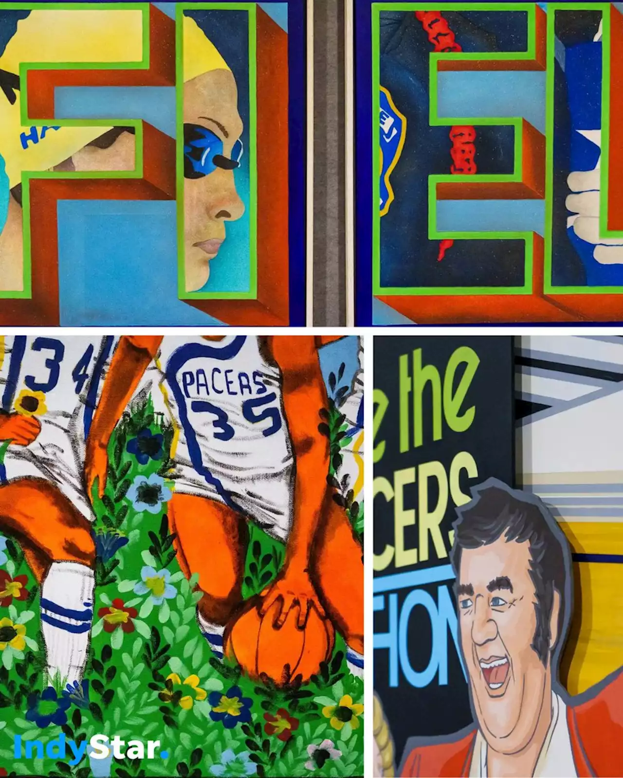 At Gainbridge Fieldhouse, glorious new art tells stories of Hoosier basketball history