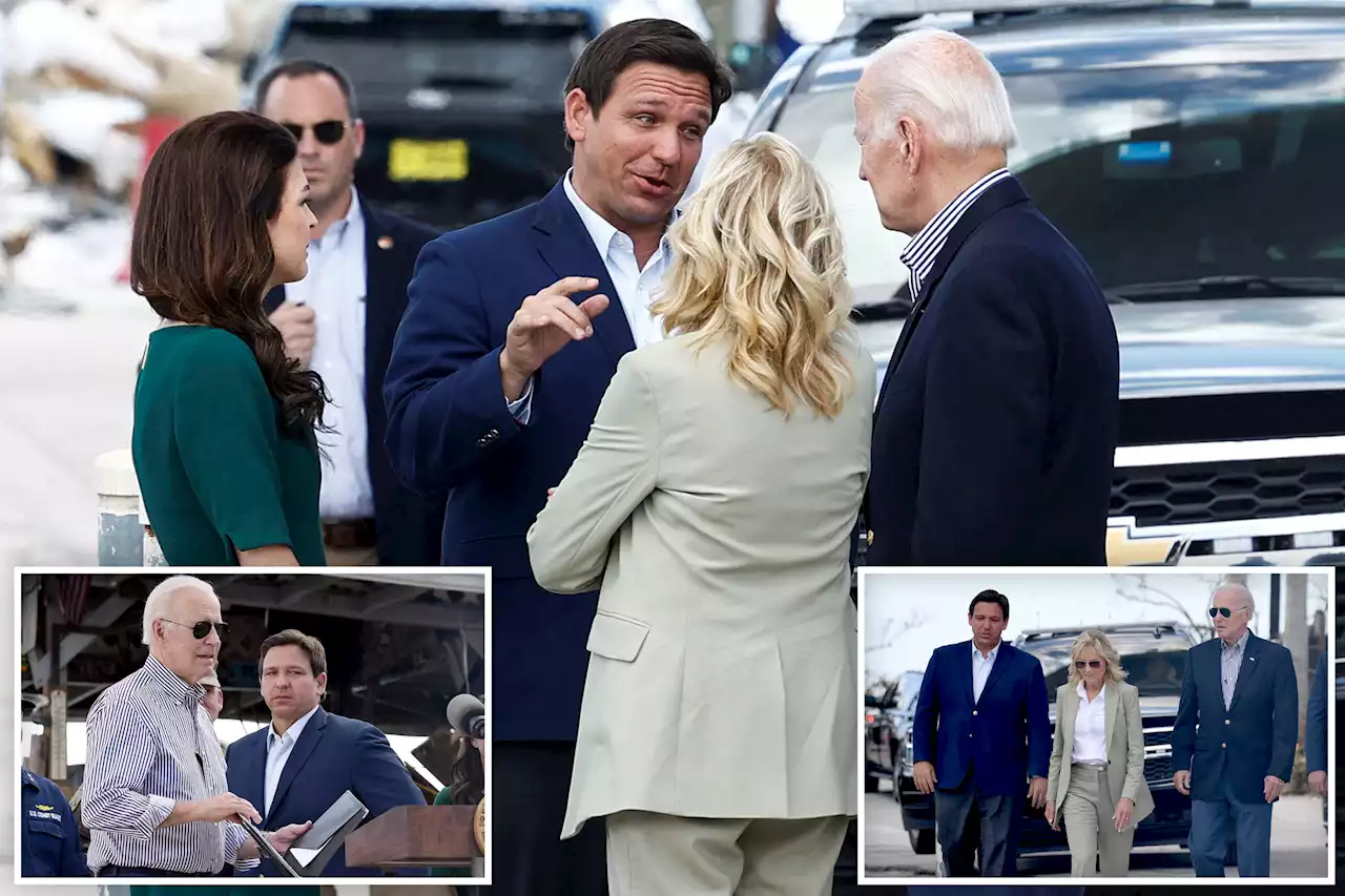 DeSantis, Biden swap praise on Ian relief, then prez jabs gov on global warming