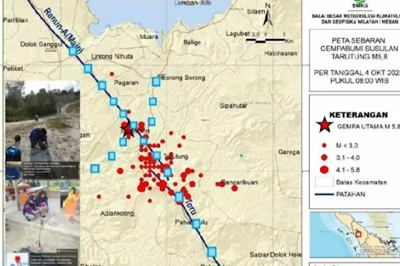 BMKG Catat Lebih dari 100 Kali Gempa Susulan di Tapanuli Utara