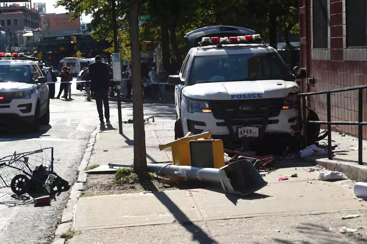 Bronx pedestrians struck, seriously injured after police SUV goes out of control in collision on way to larceny | amNewYork