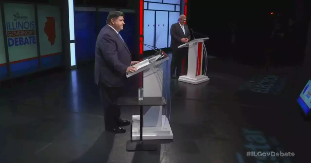 Gov. JB Pritzker, challenger Darren Bailey square off for heated first debate