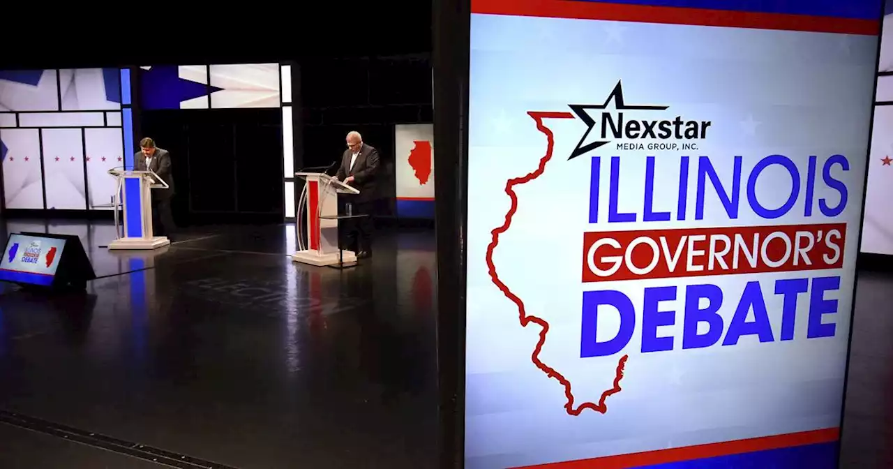 Gov. J.B. Pritzker and GOP challenger Darren Bailey trade insults and interrupt each other in first televised debate