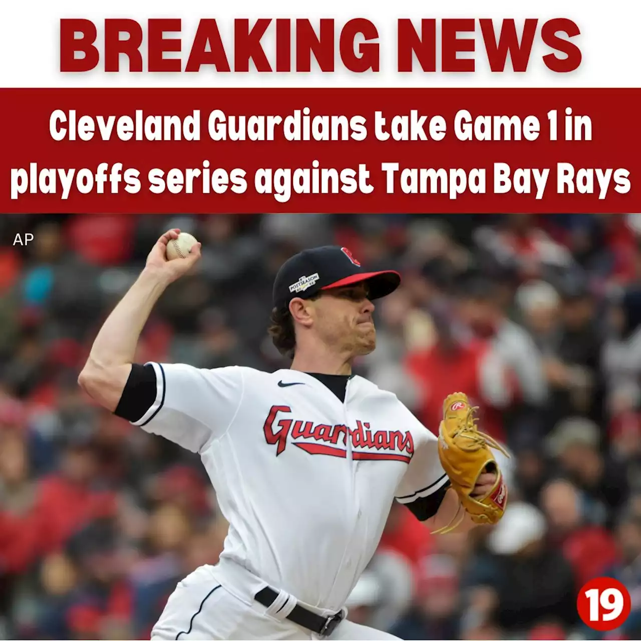 Cleveland Guardians take Game 1 in playoffs series against Tampa Bay Rays