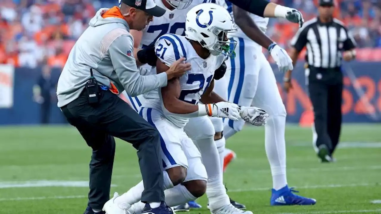 Indianapolis Colts RB Nyheim Hines stumbles after big hit in game against the Denver Broncos, undergoes concussion protocol | CNN