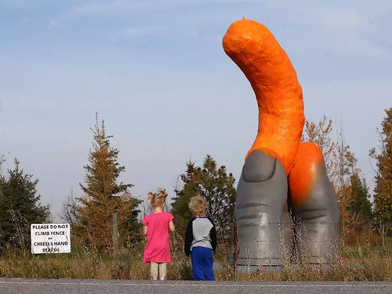 Giant Cheeto statue appears in rural Alberta — the province known for its roadside attractions